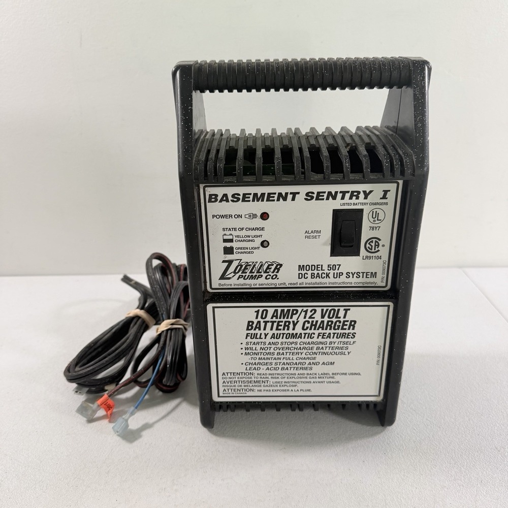 Zoeller Basement Sentry I Model 507 10 Amp-12V Battery Charger Tested Powers On